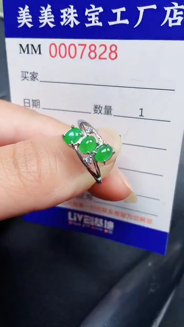 翡翠银S925镶嵌颈饰7828