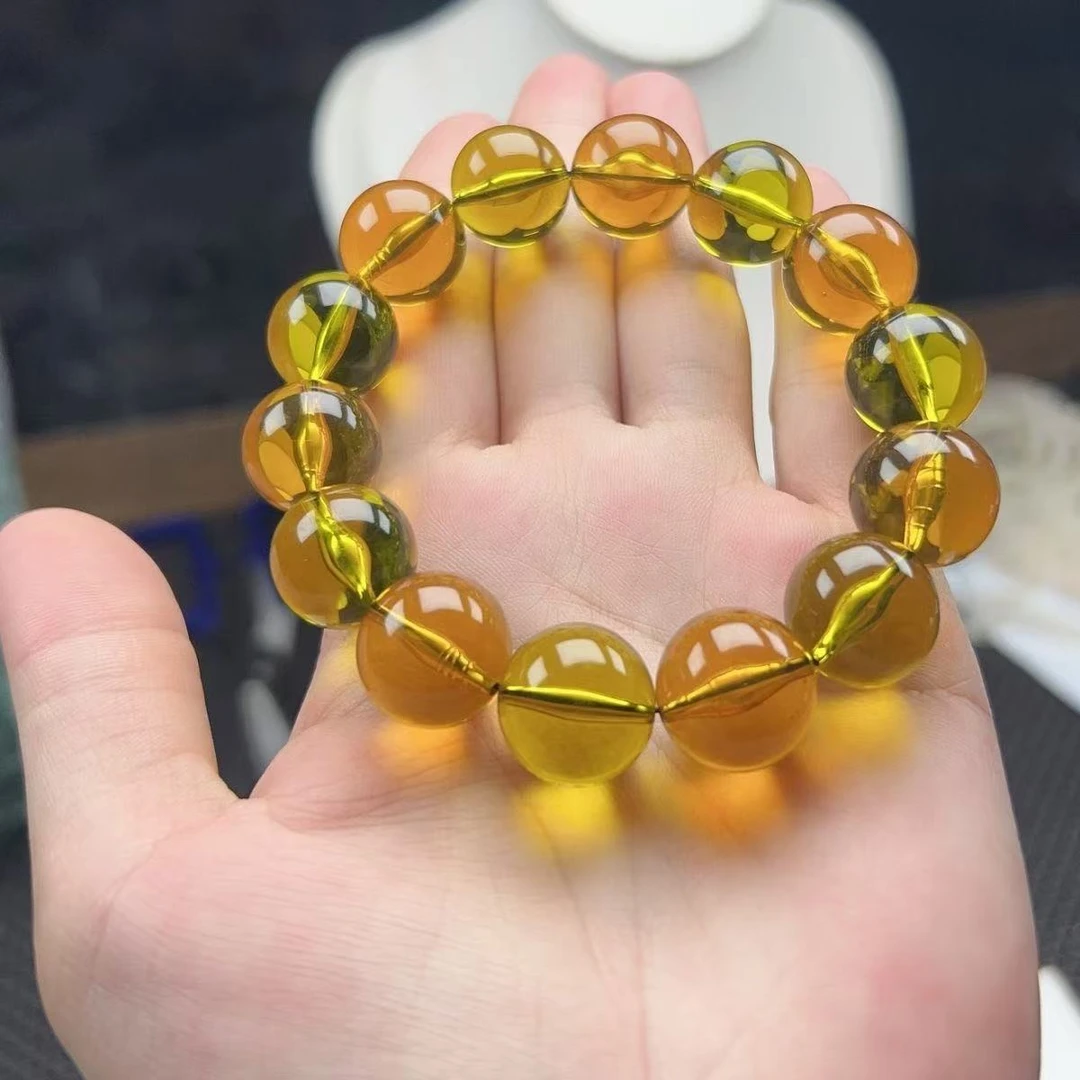 琥珀A124 褐色手串 男女同款 时尚百搭