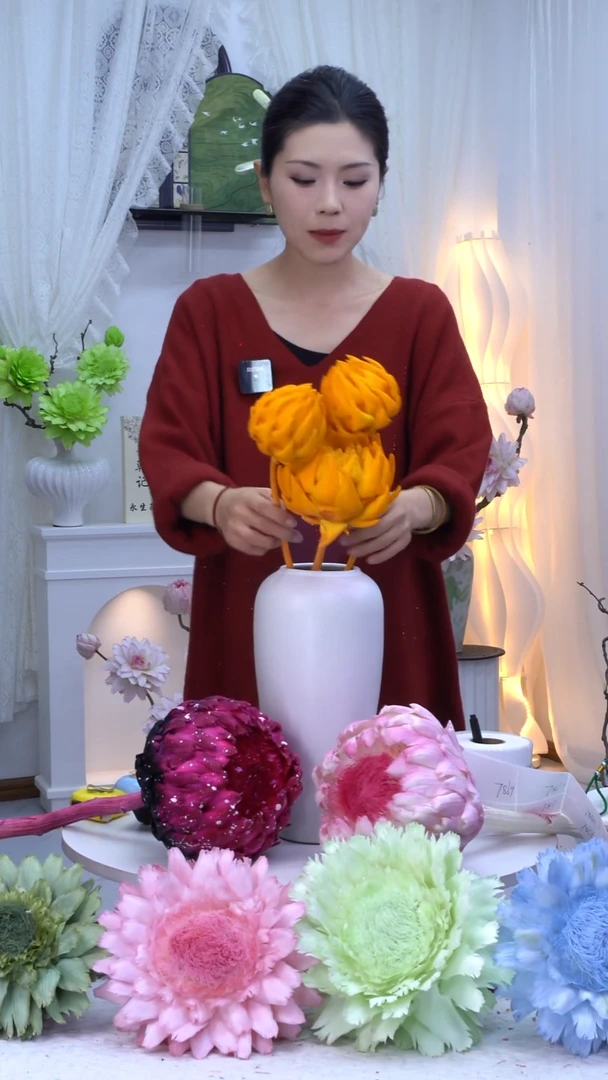 永生洋蓟橙色3头【叶片有伤】7860