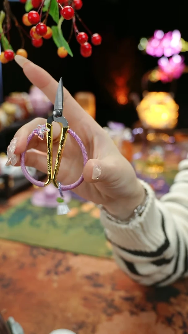 【闪购商品】紫色手工茶袋小剪刀