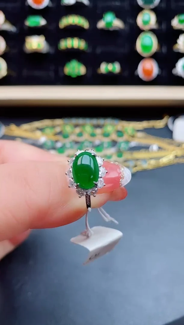 【闪购商品】翡翠戒指银S925镶嵌12121