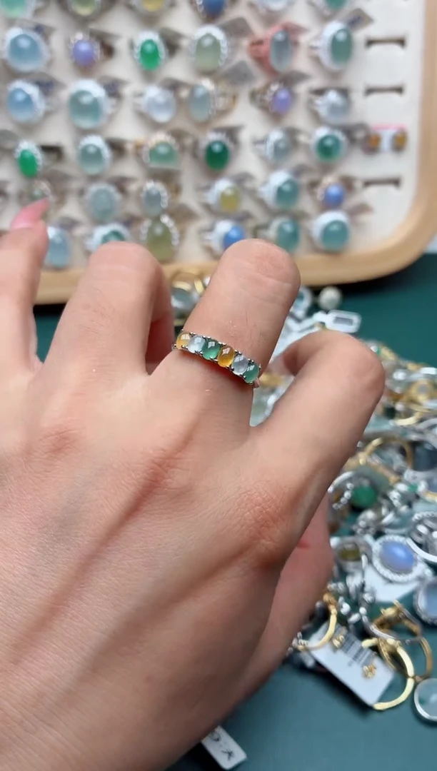 银S925镶嵌戒指翡翠.