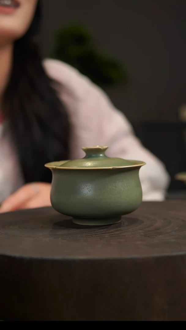 杯子钱袋二才盖碗 汝州原产地  原矿老釉