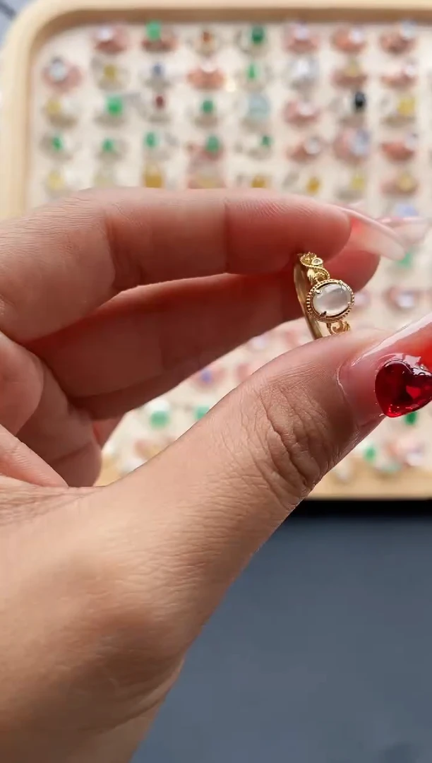 【闪购商品】翡翠戒指银S925镶嵌缅甸天然A货翡翠111 3+10