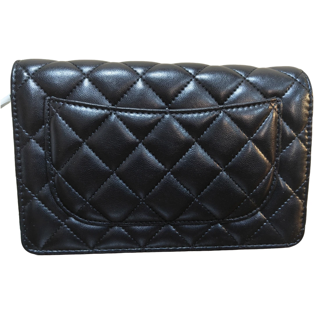 TOLEX2025新款手工时尚百搭菱格女钱包黑白色19cm