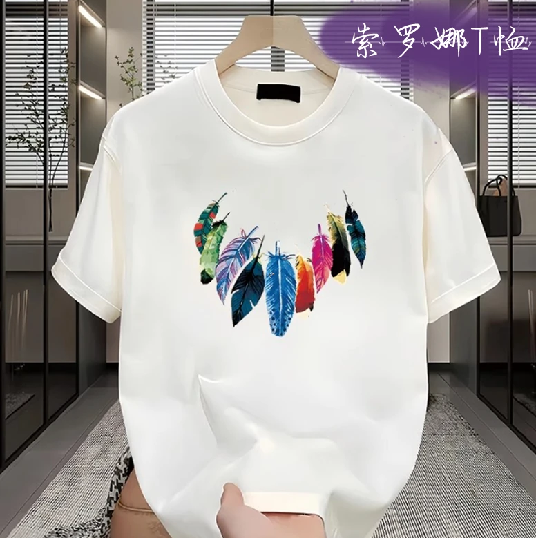 仓石一树潮牌短袖t恤男夏季透气ins港风轻奢百搭宽松印花圆领半袖