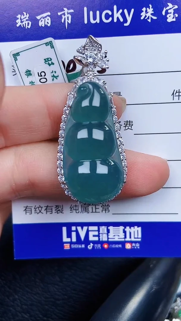 颈饰银S925镶嵌翡翠0025