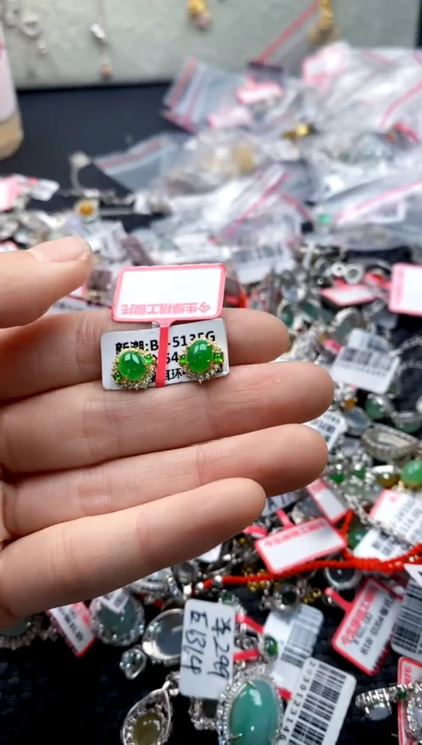 翡翠戒指银S925镶嵌33333---6