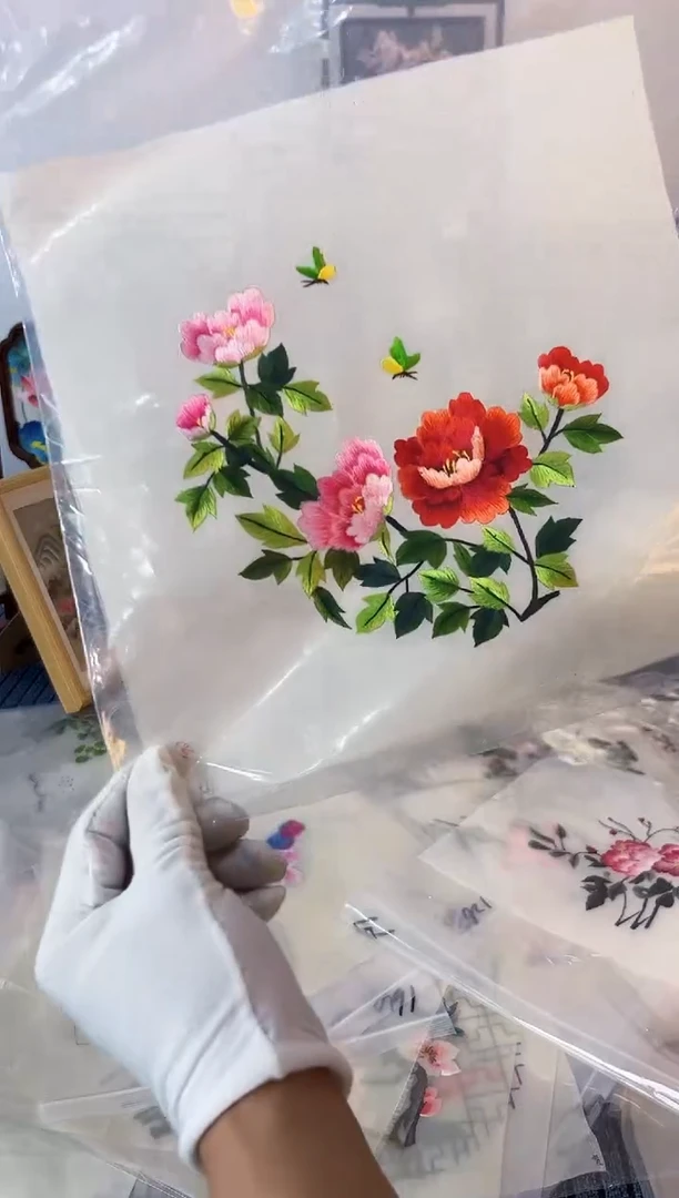 织绣纯手工苏绣双面绣绣布45