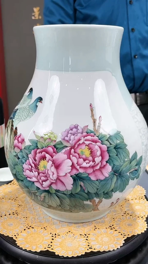 【闪购商品】官窑瓷画院949官窑瓷画院花开富贵福筒