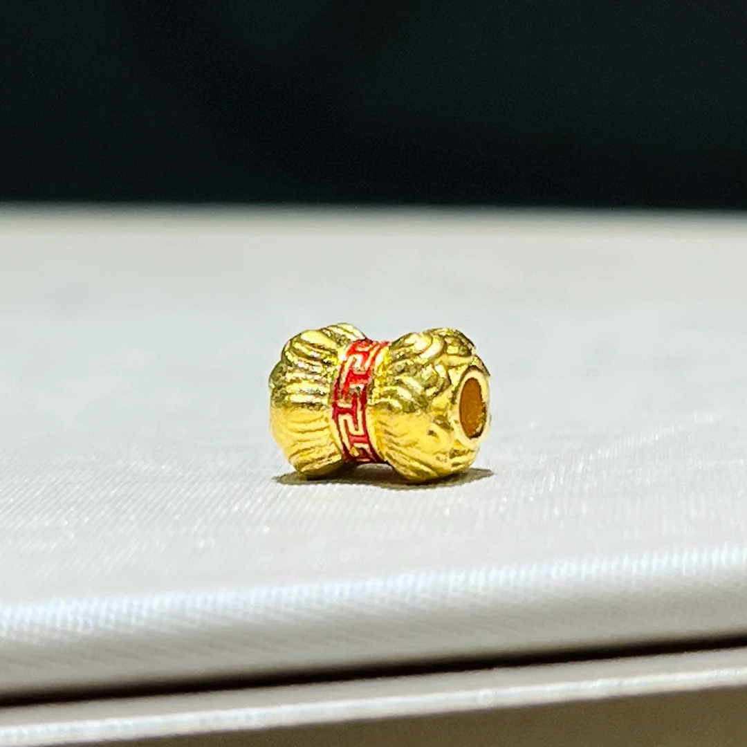 明牌珠宝楼哥甄选 足金999 佛塔珐琅彩路路通配件约卡6.9*5.5mm