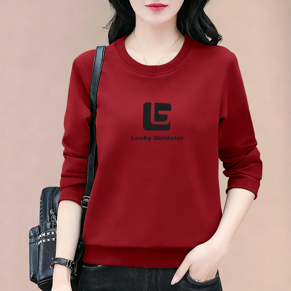 加厚长袖休闲爆款加绒圆领女士卫衣女秋冬款2025新款中年妈妈上衣