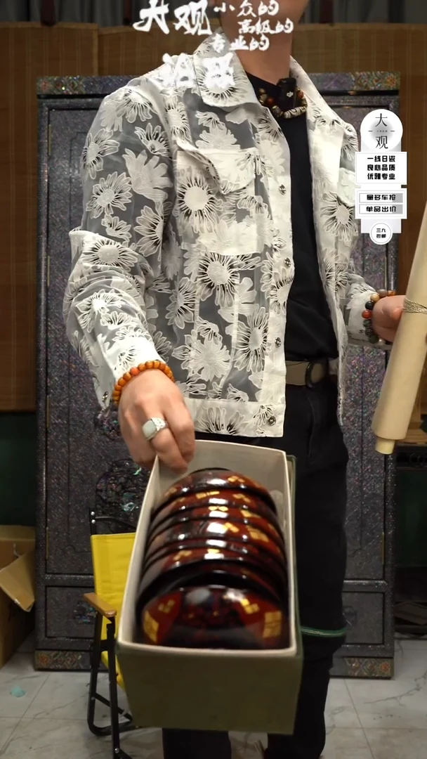 【闪购商品】瓷片大观论器木粉碗