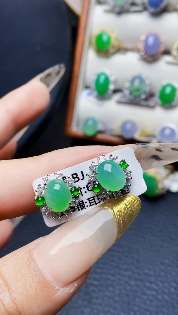银S925镶嵌戒指翡翠5594