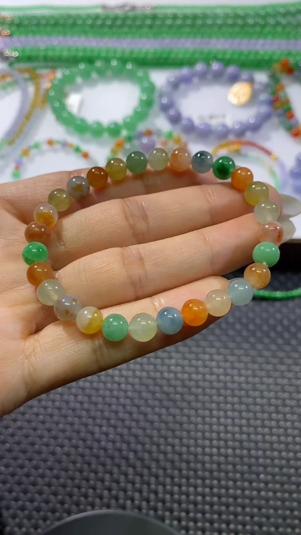散珠翡翠卡6.5加多宝手串