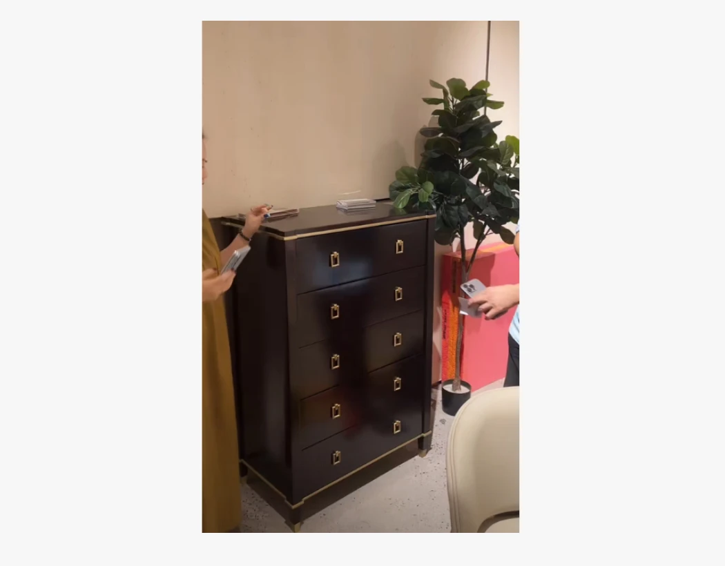 【春哥说家具】清样-五斗柜中古极简风斗柜轻奢现代家用抽屉柜