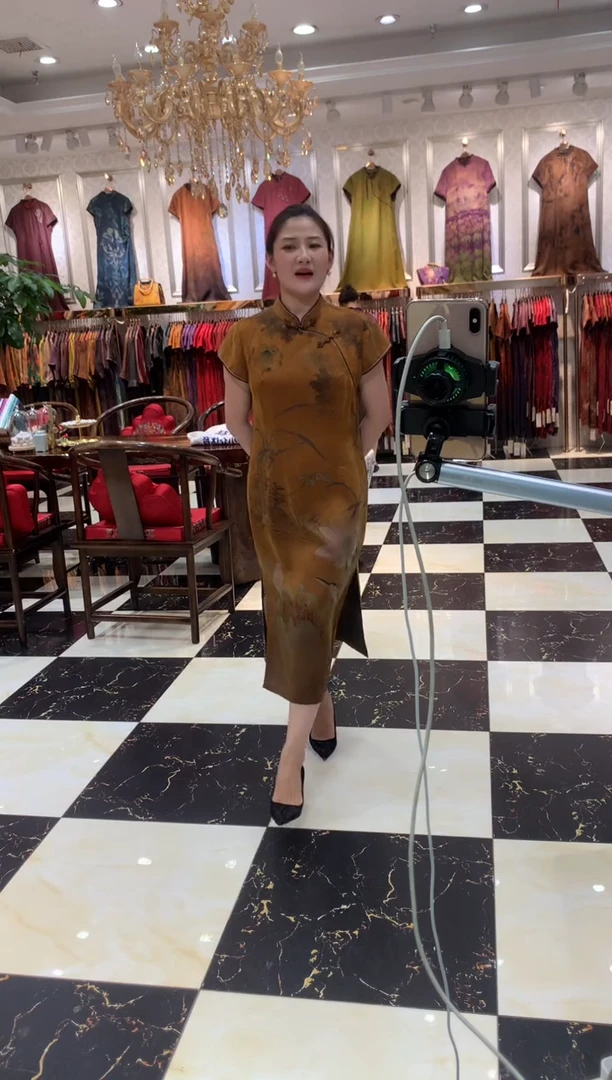 k****^香云纱新中式旗袍裙（3XL 1件）专属链接