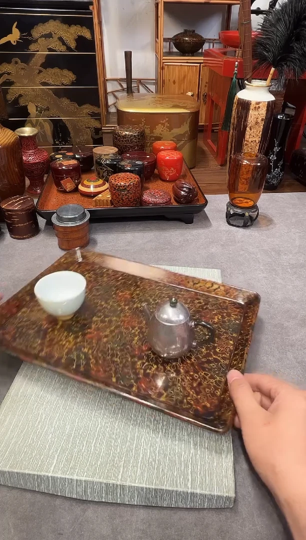 菠萝漆茶盘 大漆漆器大漆漆器
