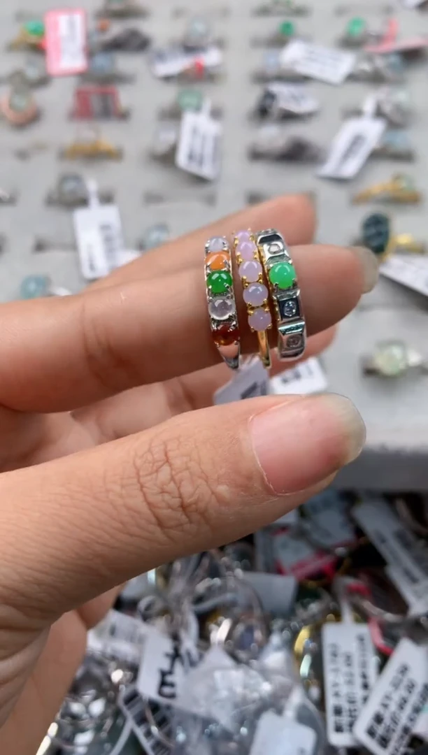 银S925镶嵌戒指翡翠777----5