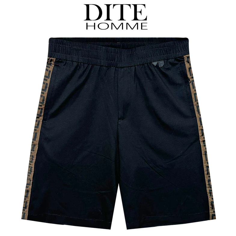 Dite迪特男士25年夏季薄款速干侧边印花运动潮流五分短裤回型条纹