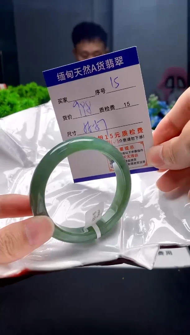 未镶嵌手镯翡翠15缅甸天然A货翡翠需包容瑕疵，介意慎拍