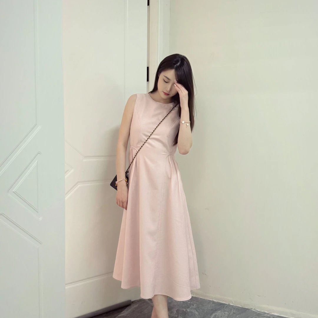 法式气质无袖显瘦连衣裙女9020