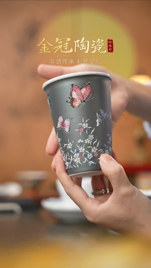 陶瓷观造集翩翩可乐杯【青衣染墨】墨色//