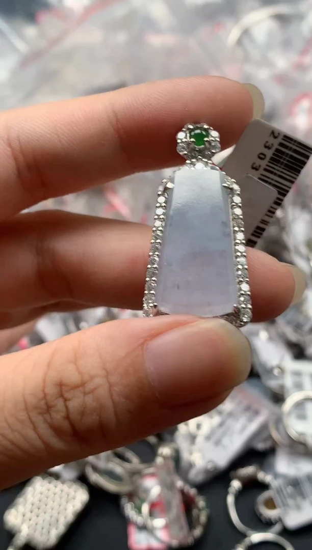 银S925镶嵌戒指翡翠天然A货缅甸翡翠