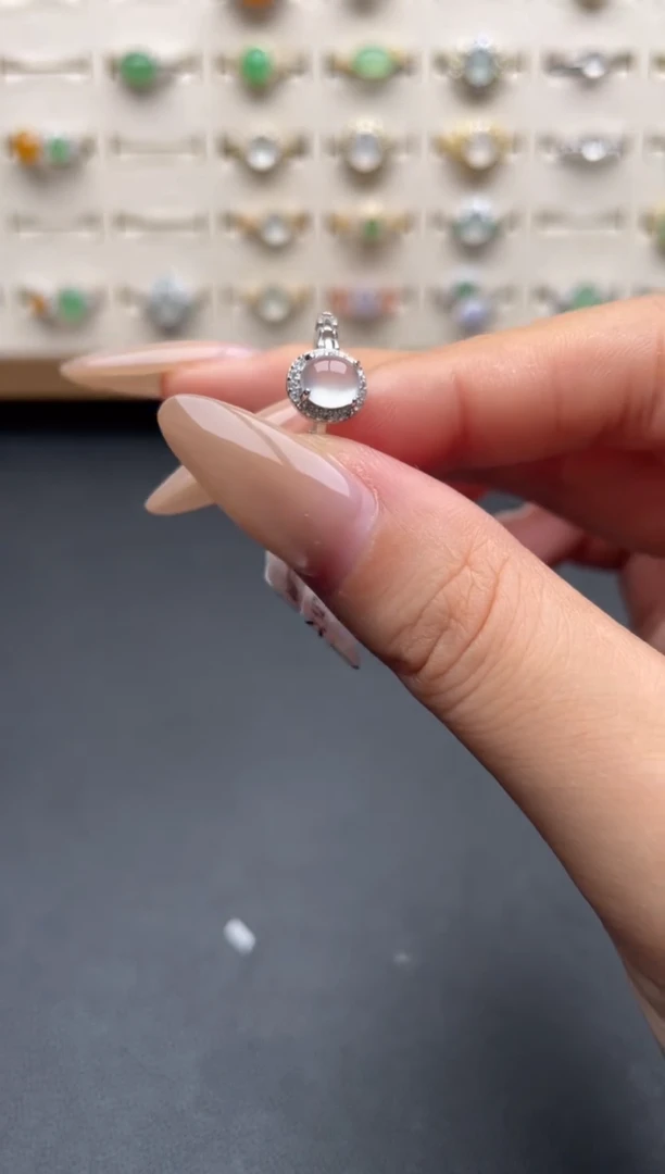 银S925镶嵌戒指翡翠轩*一物一证一礼盒