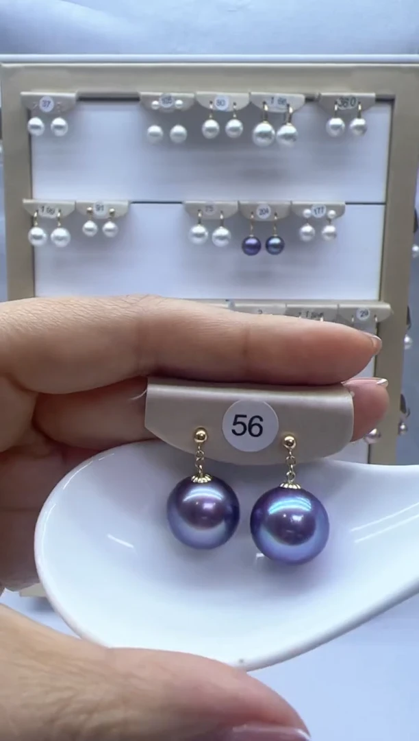 【闪购商品】淡水珍珠耳饰18K金镶嵌56