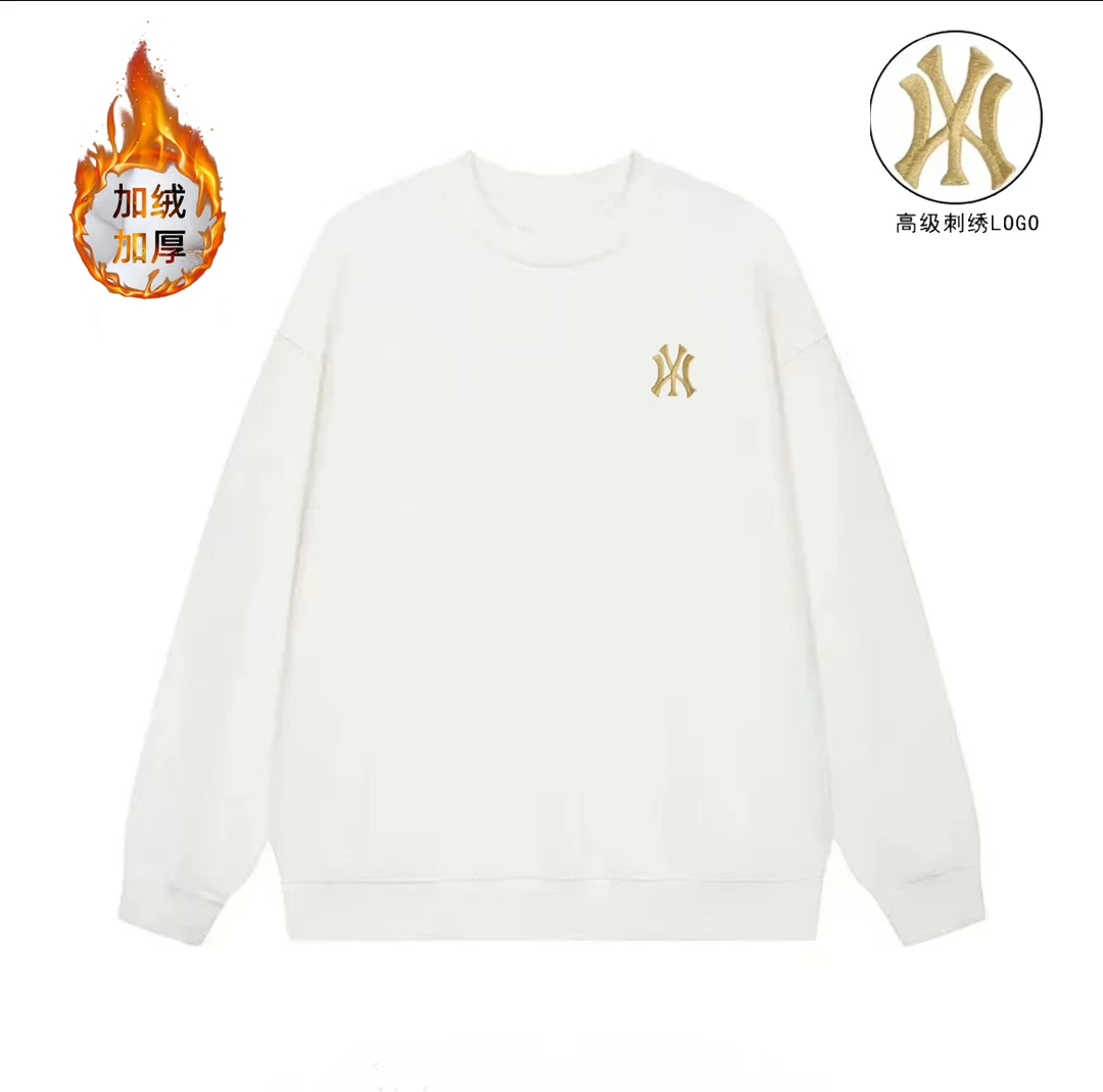 【万针刺绣】加绒加厚男女情侣款青春设计感情侣INS圆领卫衣-WY