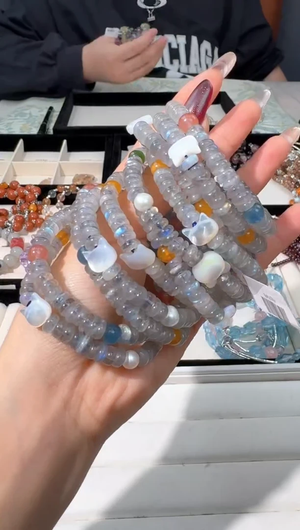 【闪购商品】水晶手链未镶嵌Y059灰月盘珠设计款