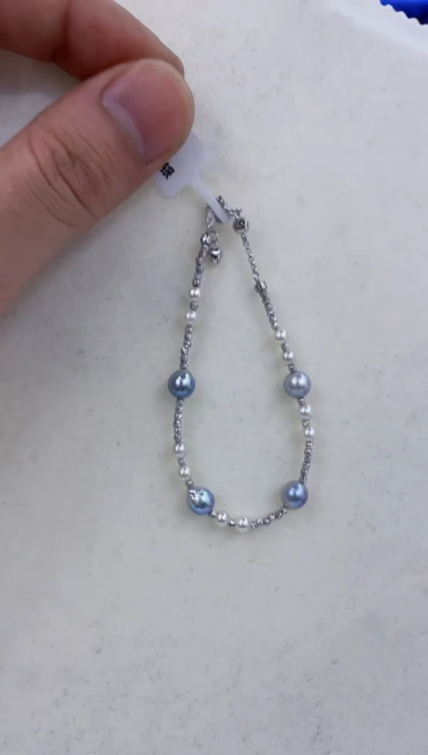 银S925镶嵌手链海水珍珠