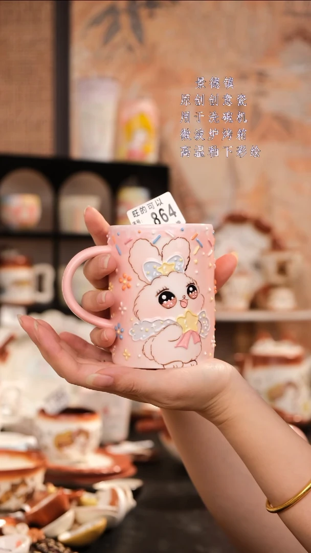 摆件景德镇手工手绘设计师款