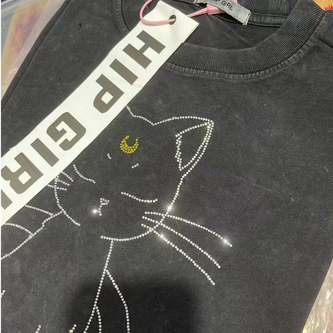 【5382洗水黑月亮猫】T恤2026年新款包嫂夏季女装百搭圆领