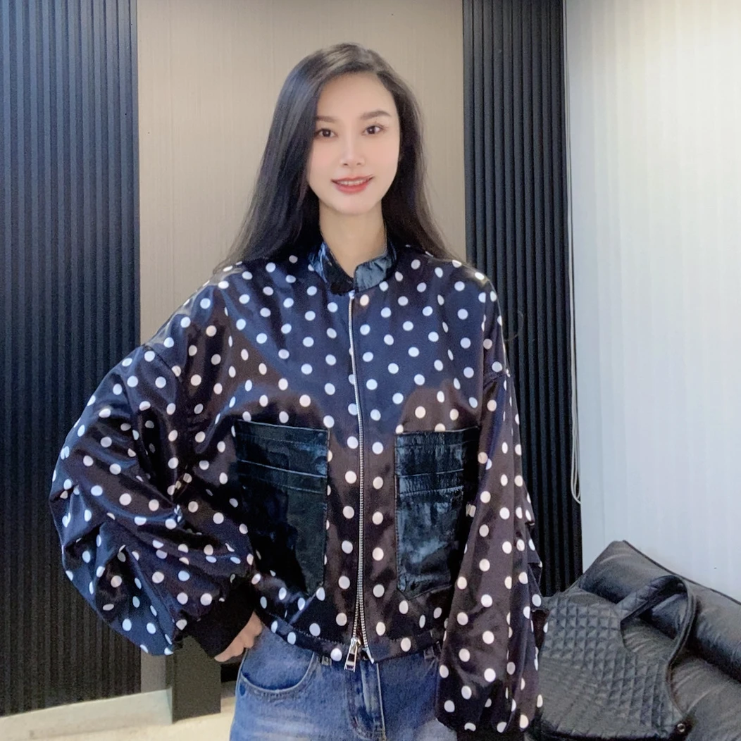 【欣欣严选】慢慢生活春季新款拼接休闲穿搭绵羊皮设计气质女士外套