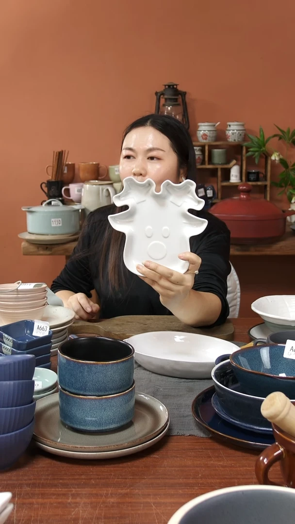 陶瓷110陶瓷小盘一件套微瑕