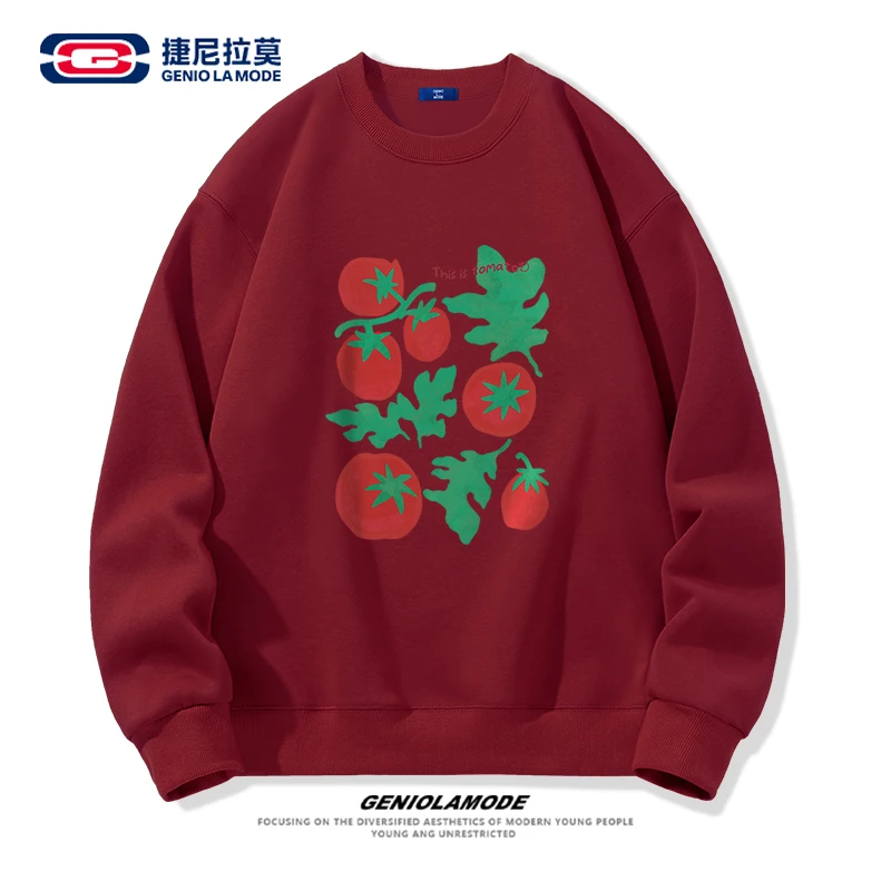 【敖瑞鹏代言】捷尼拉莫复古潮牌情侣卫衣2025早秋苹果印花长袖外套