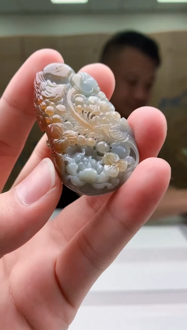 【闪购商品】定制翡翠未镶嵌4969bb-毛货挂件47