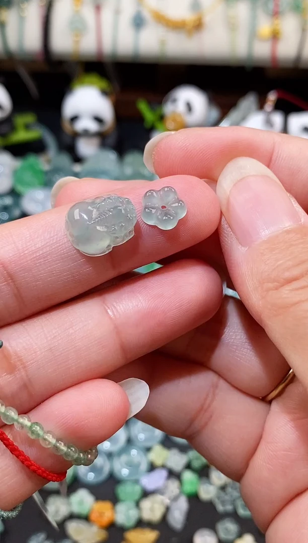 散珠翡翠貔貅小花裸石
