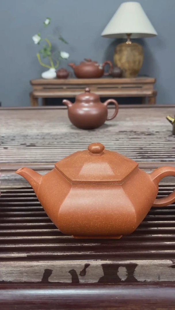 茶壶紫砂六方虚扁微整口