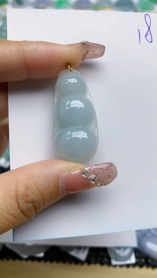 【闪购商品】翡翠颈饰18K金镶嵌天然A货翡翠 18