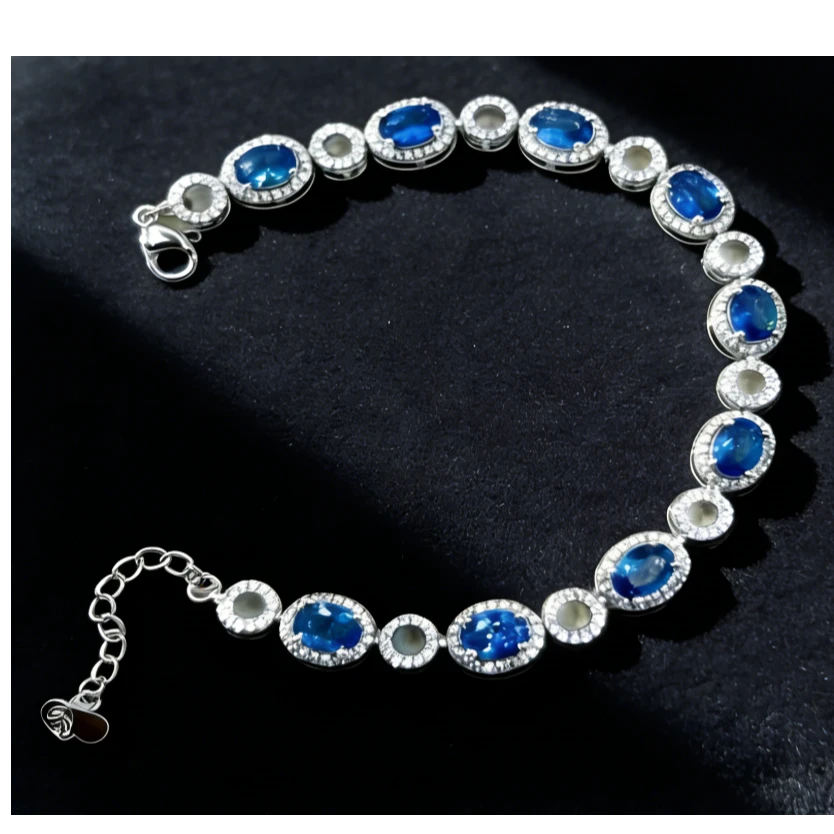 蓝宝石钴蓝晶链手链