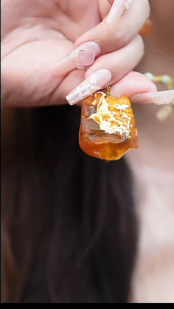 裸石蜜蜡未镶嵌*设计款*蜜蜡锁骨链*百搭长短可调节