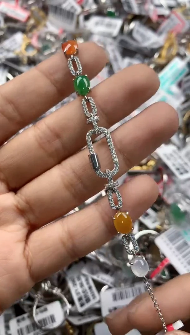 银S925镶嵌戒指翡翠13    9