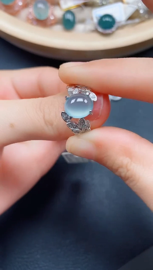 【闪购商品】翡翠戒指银S925镶嵌翡翠