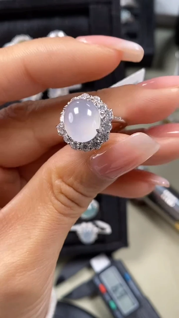 【闪购商品】翡翠戒指银S925镶嵌8629