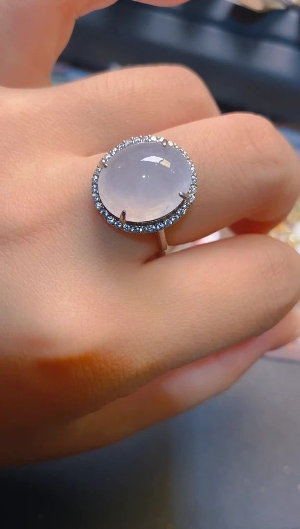 翡翠银S925镶嵌耳饰天然