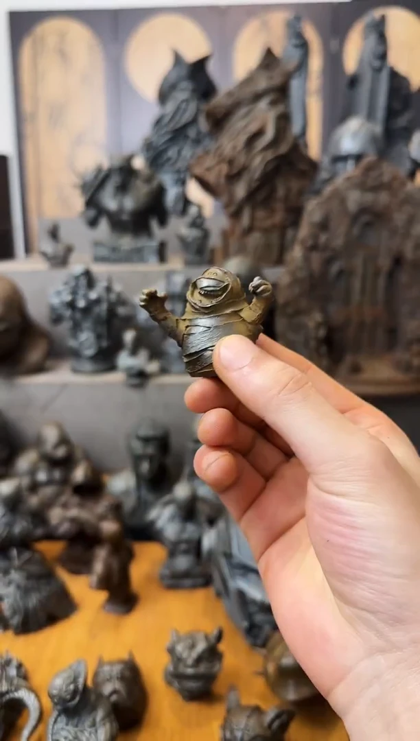 铁实心铁艺摆件~~木乃伊（锈色）