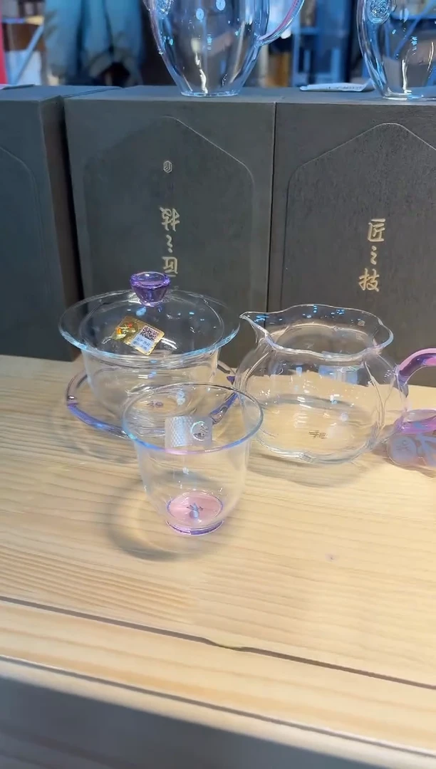 【闪购商品】禾器禅语盖碗+纳福+韵杯1个浅紫色